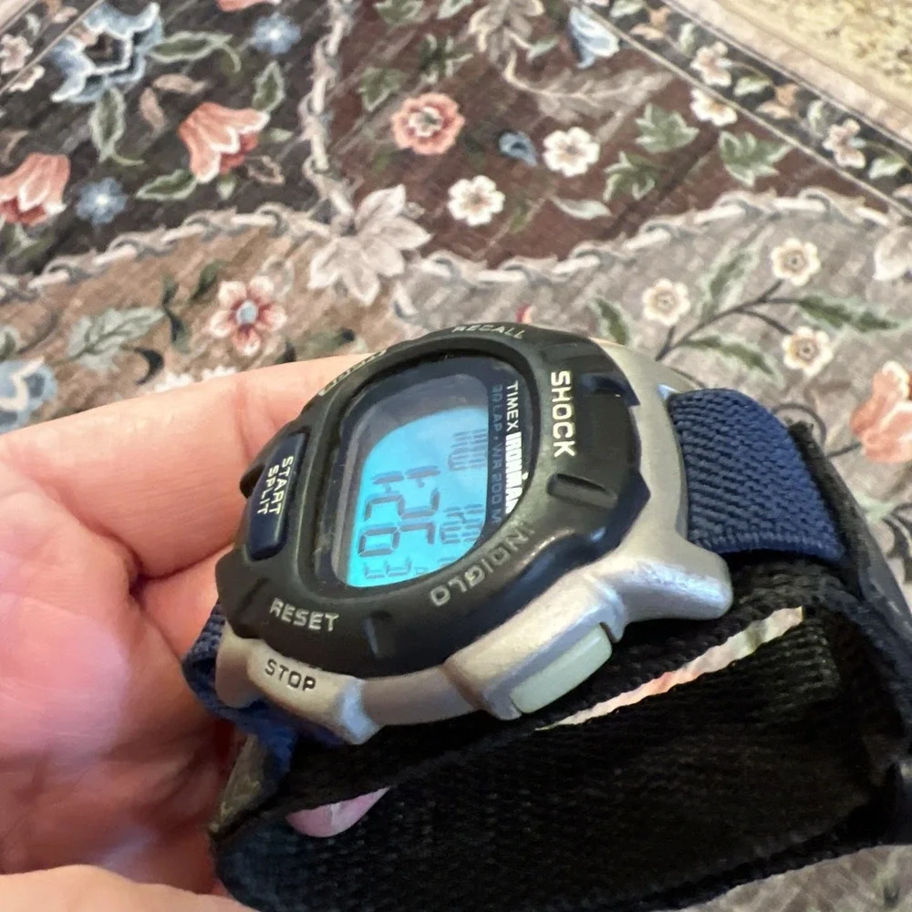 Timex Ironman Shock Indiglo WR200m Adjustable Nylon Hook & Loop Watch Band Works